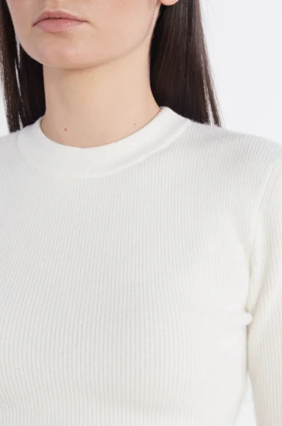 Sweter Sriby | Cropped Fit | z dodatkiem wełny HUGO kremowy