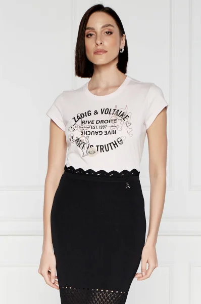 T-shirt WOOP | Regular Fit Zadig&Voltaire pudrowy róż