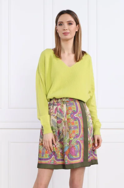 woolen sweater | loose fit | with addition of silk RIANI lime green