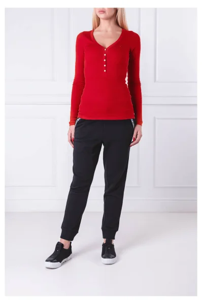 Blouse RIB HENLEY | Slim Fit Tommy Jeans red