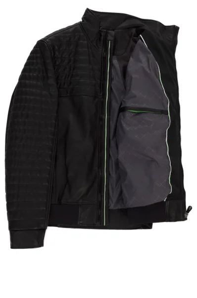 Jalon Leather Jacket BOSS GREEN black