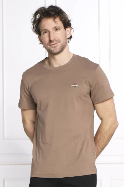 T-shirt 2-pack | Regular Fit CALVIN KLEIN JEANS brązowy