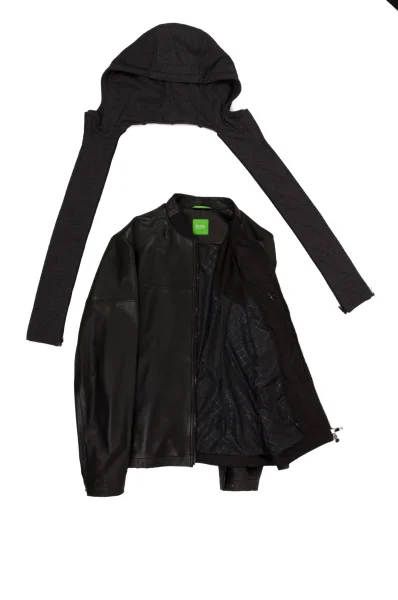 Leather jacket Jylion BOSS GREEN black