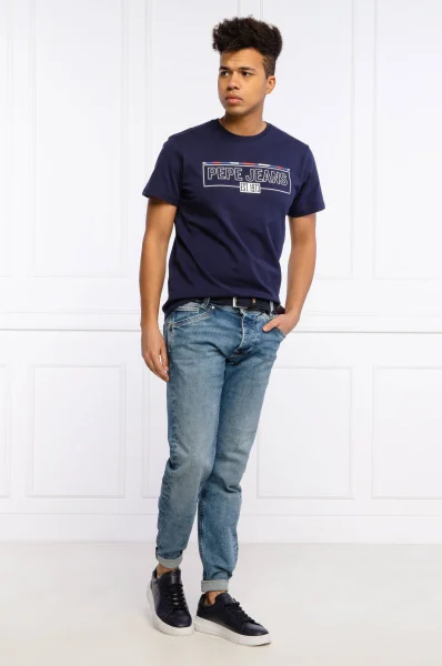T-shirt DENNIS | Regular Fit Pepe Jeans London granatowy