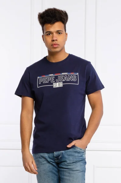 T-shirt DENNIS | Regular Fit Pepe Jeans London granatowy