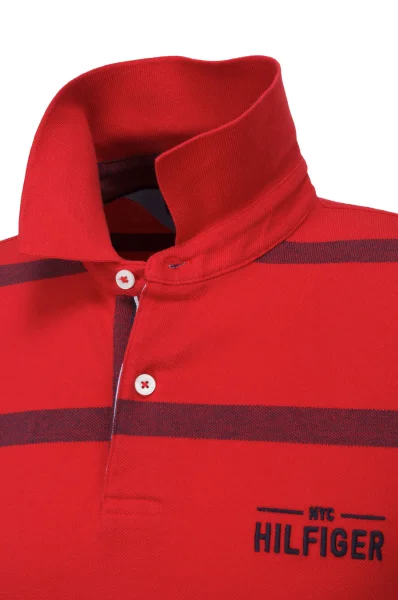 Polo Bar Stripe | Regular Fit | pique Tommy Hilfiger czerwony