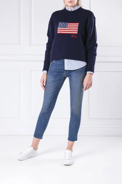 Wool sweater | Loose fit | with addition of cashmere POLO RALPH LAUREN navy blue