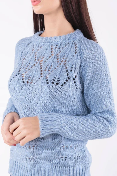 Sweter GAENOIR | Regular Fit | z dodatkiem wełny GUESS błękitny
