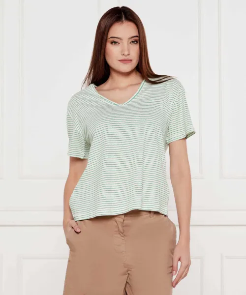 T-shirt Tommy Hilfiger | Green Loose fit with addition of linen WW0WW44551