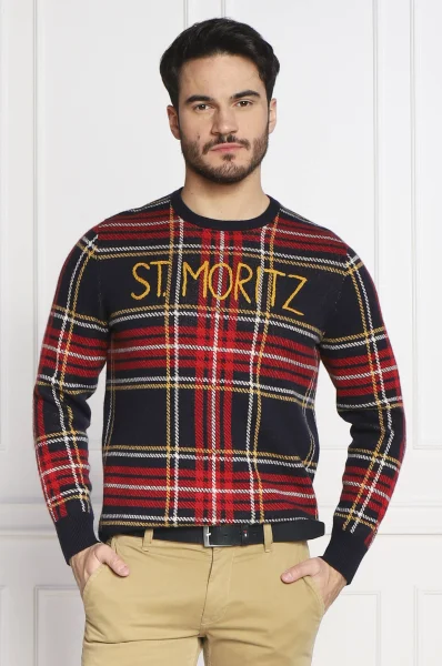 Sweter | Regular Fit | z dodatkiem wełny i kaszmiru ST.Barth czerwony