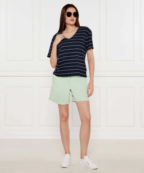 T-shirt Tommy Hilfiger | Navy blue Loose fit with addition of linen WW0WW44551