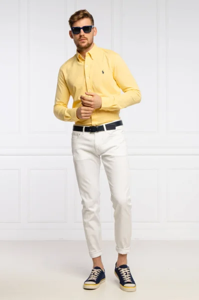Koszula | Regular Fit | pique POLO RALPH LAUREN żółty
