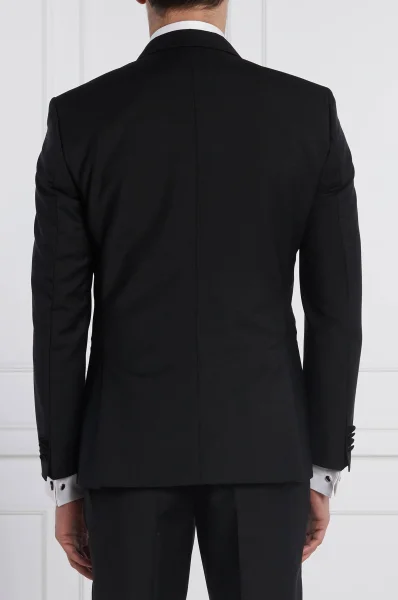 Wełniany garnitur H-Huge-2Pcs-Tux-231 | Slim Fit BOSS BLACK czarny