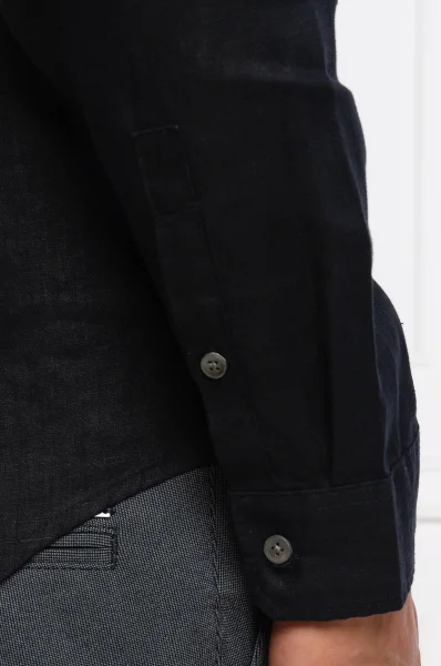 Linen shirt | Regular Fit Emporio Armani navy blue
