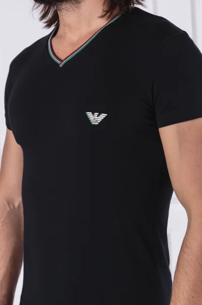 T-shirt | Regular Fit | cotton stretch Emporio Armani czarny