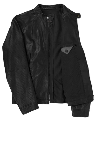 Jowen Leather Jacket BOSS ORANGE black
