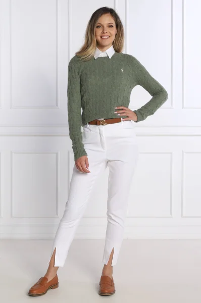 Wełniany sweter | Regular Fit | z dodatkiem kaszmiru POLO RALPH LAUREN oliwkowy