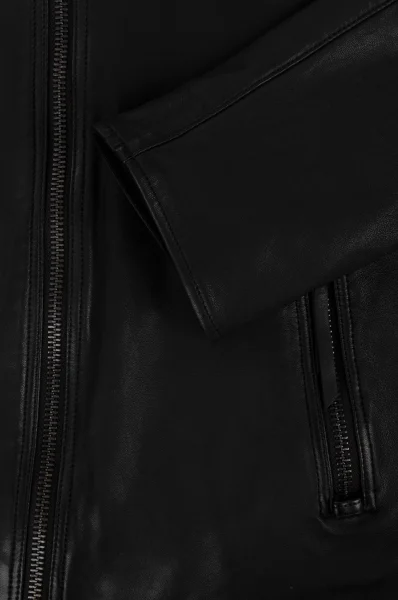 Jeepo1 leather jacket BOSS ORANGE black