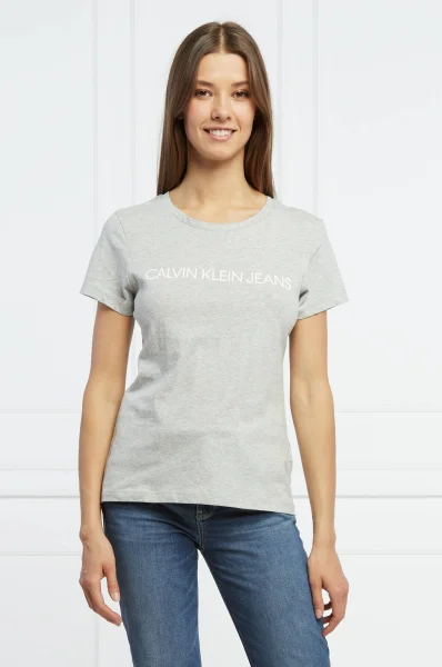 T-shirt CORE INSTITUTIONAL | Regular Fit CALVIN KLEIN JEANS popielaty