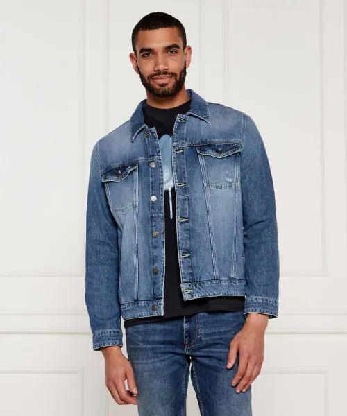 Jeansowa kurtka DONDUP - made in Italy | Niebieski Slim Fit UJ812 DF0290U IY7