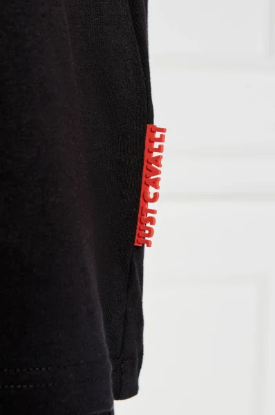 T-shirt FLOCK LOGO | Regular Fit Just Cavalli czarny
