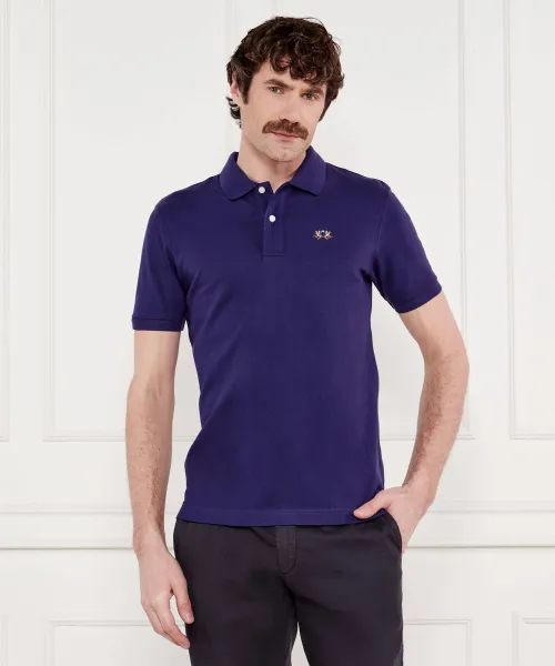 Поло La Martina | фіолетовий Slim Fit stretch pique MAP002 PK001