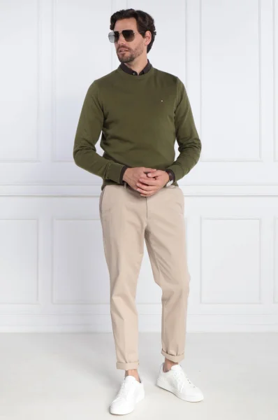 Sweter | Regular Fit | z dodatkiem kaszmiru Tommy Hilfiger zielony