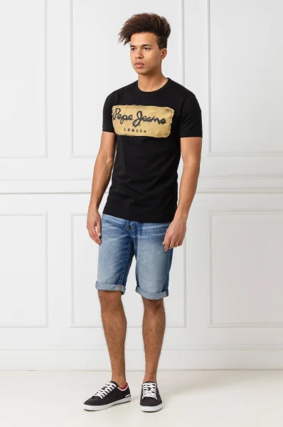 T-shirt CHARING | Slim Fit Pepe Jeans London czarny