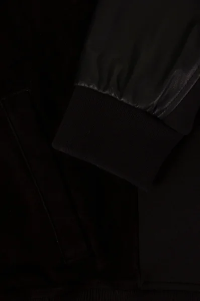 Leather bomber jacket Lagerfeld black