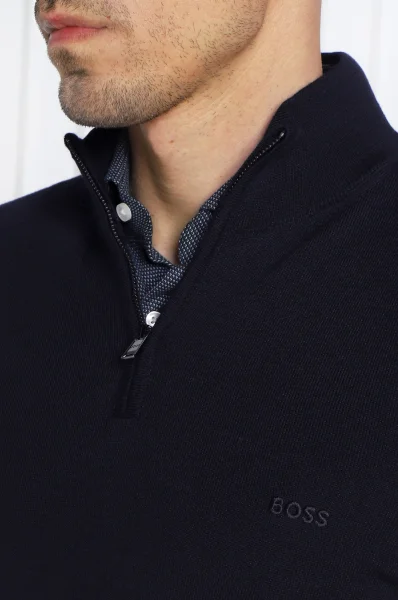 Wełniany sweter Benji-L | Regular Fit BOSS BLACK granatowy