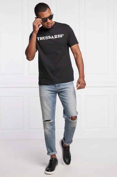 футболка | regular fit Trussardi чорний