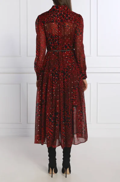 Sukienka z paskiem | z dodatkiem jedwabiu Michael Kors czerwony