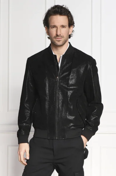 шкіряна куртка lizzo | regular fit HUGO чорний