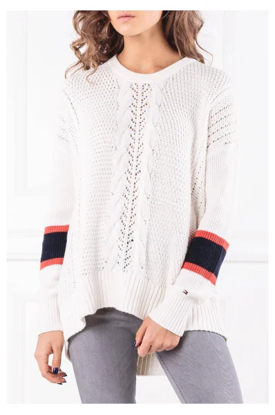 Sweater VERLENE | Loose fit | with addition of wool Tommy Hilfiger white
