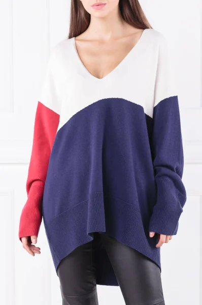 Sweter Iwarly | Oversize fit | z dodatkiem wełny BOSS ORANGE biały