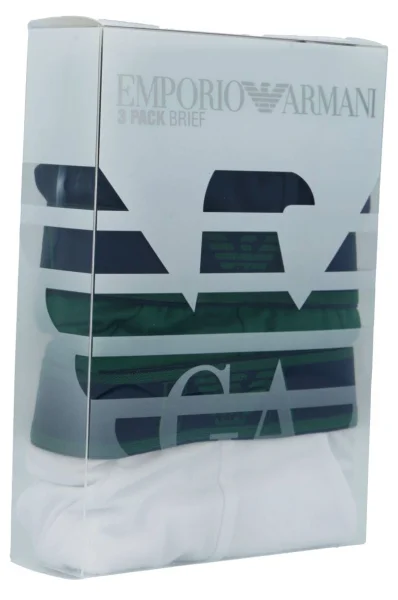 Slipy 3-pack Emporio Armani zielony