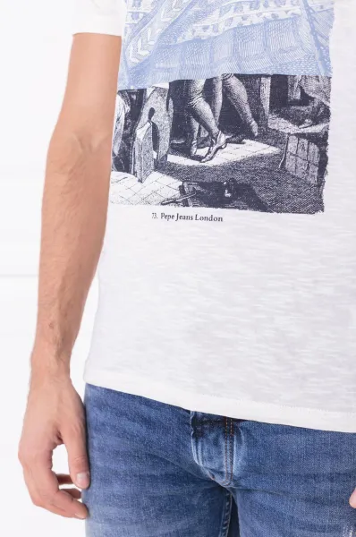 T-shirt BENGUIAT | Slim Fit Pepe Jeans London biały