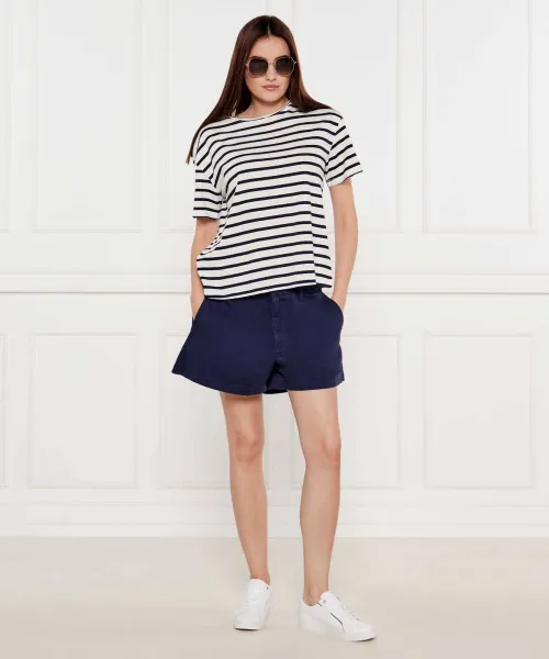 T-shirt Tommy Hilfiger | White Loose fit with addition of linen WW0WW44553