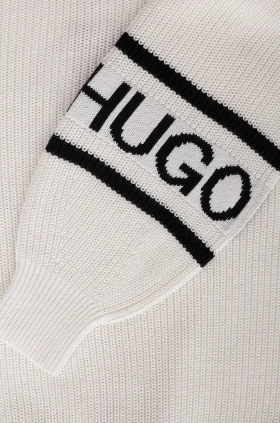 Sweter Stefila z dodatkiem jedwabiu HUGO biały