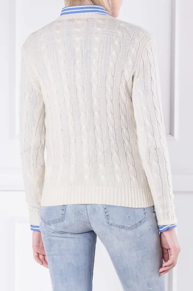 Wełniany sweter | Regular Fit | z dodatkiem kaszmiru POLO RALPH LAUREN kremowy