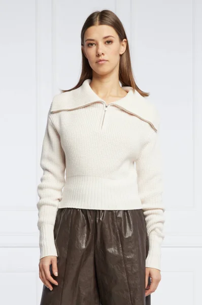Wełniany sweter | Cropped Fit Patrizia Pepe biały