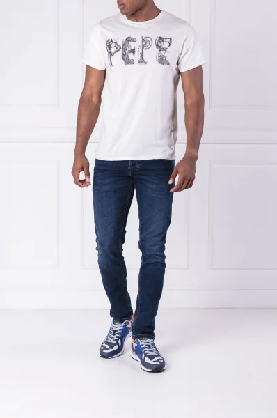 T-shirt Abadi | Regular Fit Pepe Jeans London biały