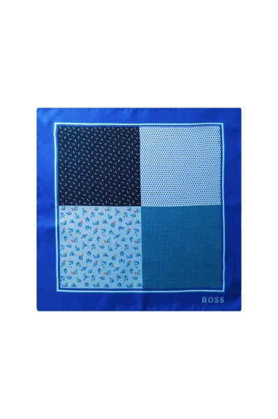 Silk pocket square BOSS BLACK cornflower blue