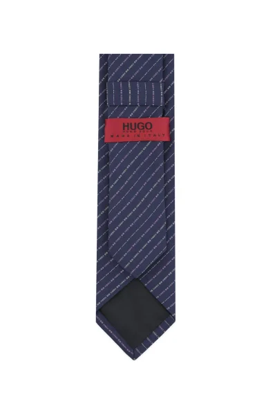 Silk tie HUGO navy blue