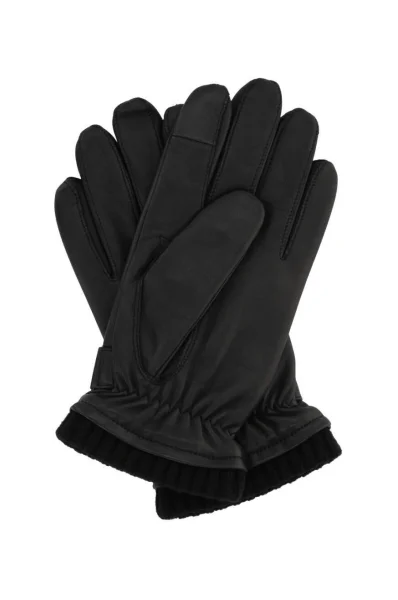 Skórzane rękawiczki Calvin Klein czarny