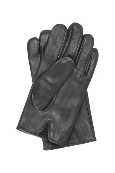 Skórzane rękawiczki Grifin BOSS ORANGE czarny