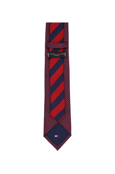 Jedwabny krawat PRINT MICRO CLASSIC Tommy Tailored czerwony