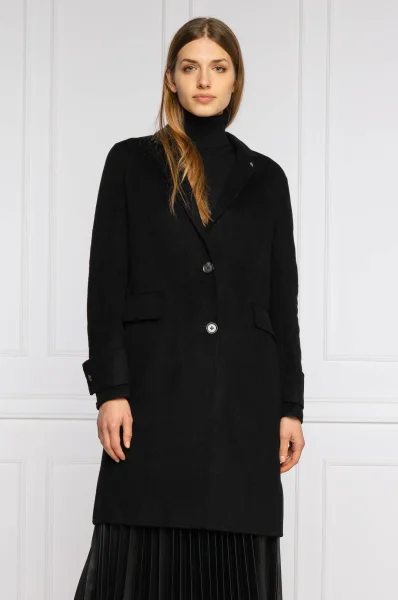 Wełniany płaszcz Calvin Klein czarny