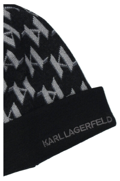 Wełniana czapka Karl Lagerfeld czarny