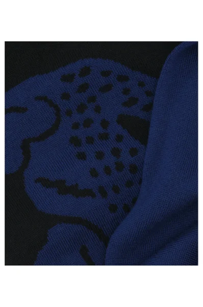 Wool reversible scarf Lacoste navy blue